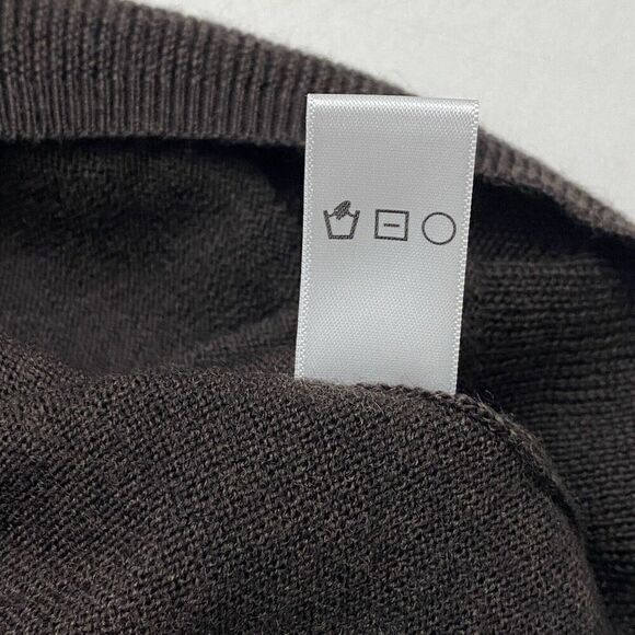 Pronto Uomo Men's Brown Sweater Size Large 100% Merino Wool Long Sleeve - Picture 4 of 11